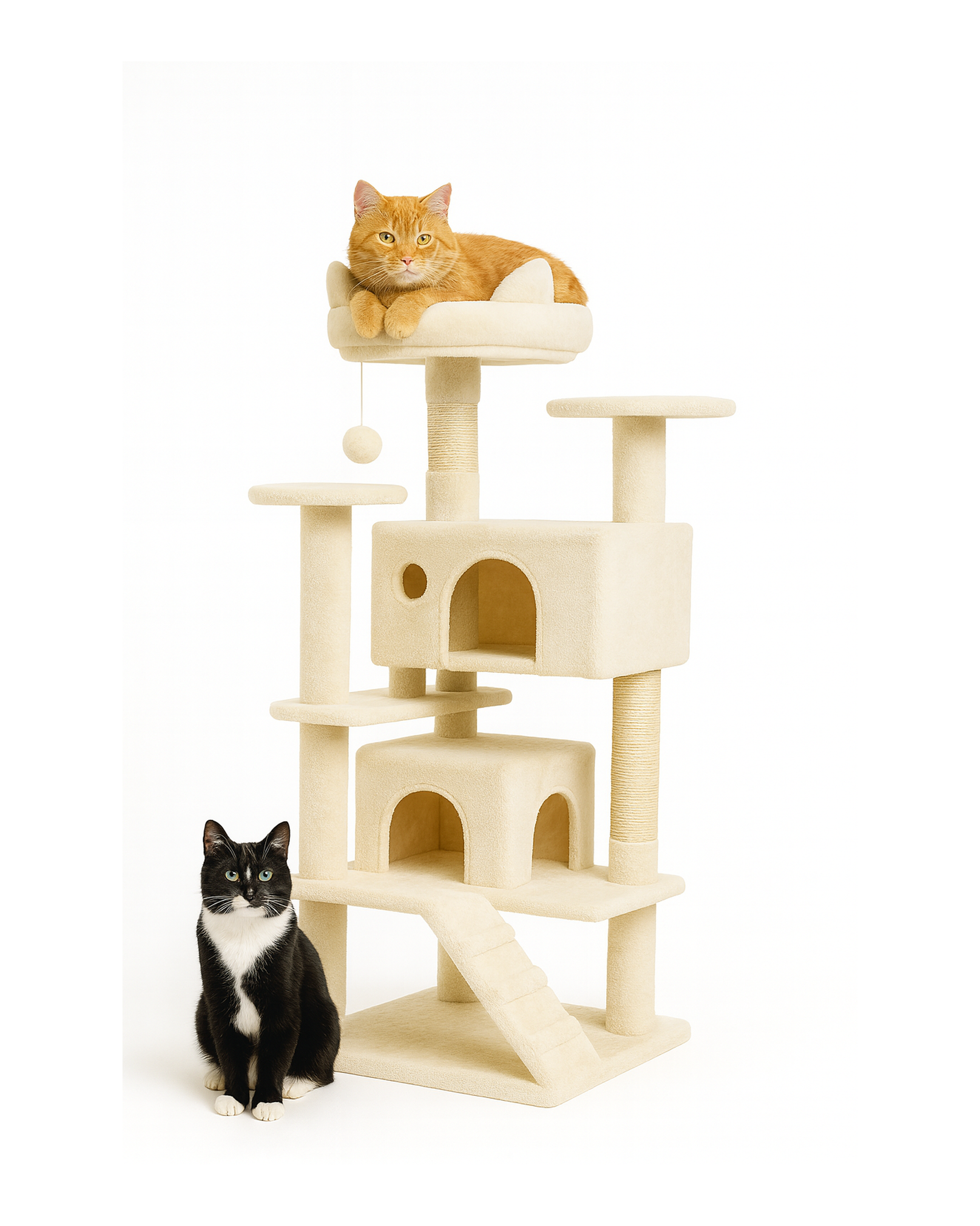 Cat Kingdom - Multi-Level Cat Tree Tower with Condo & Perches